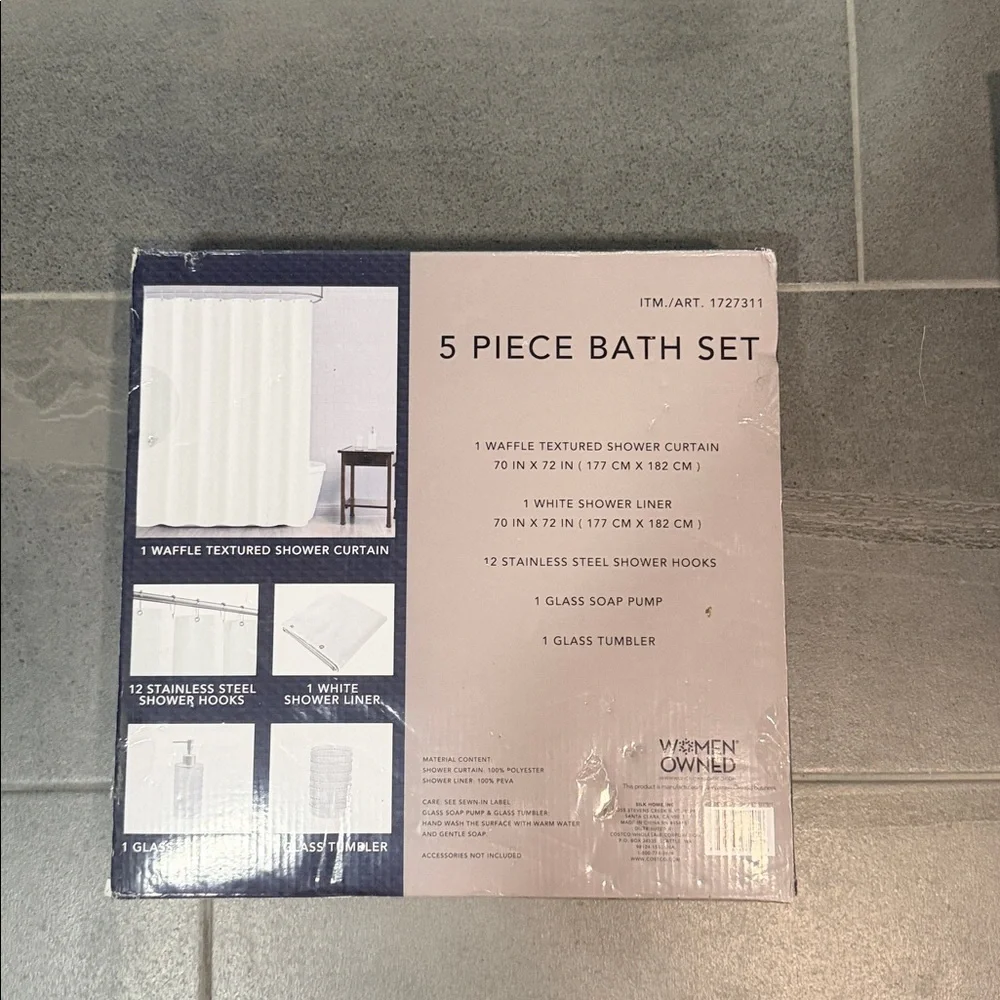 NEW! Nueva Spa 5 piece bath set, White